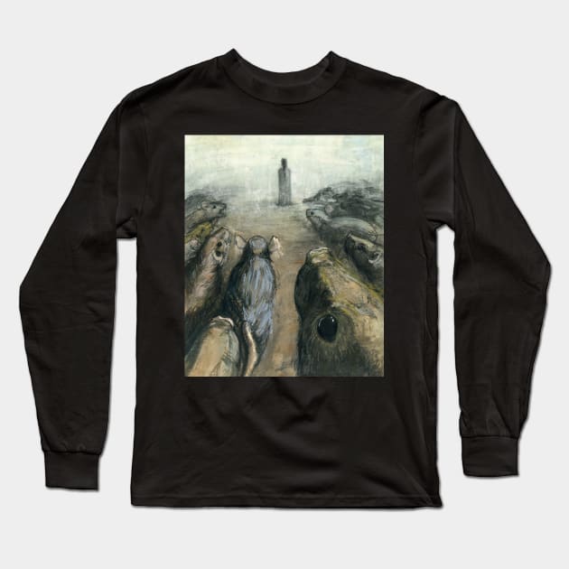 rat attack - pastel painting Long Sleeve T-Shirt by Karolina Studena-art